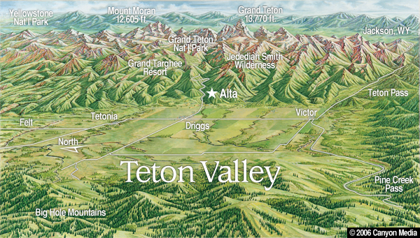 Map of the teton valley
